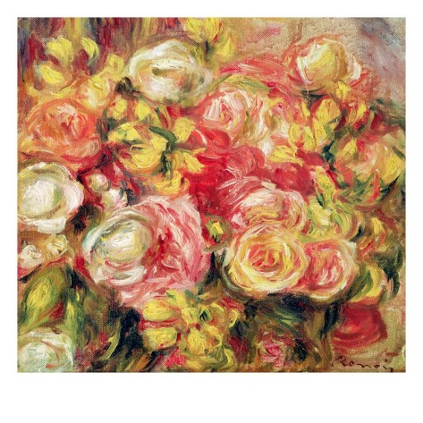 Roses Red by Renior - Pierre-Auguste Renoir painting on canvas
